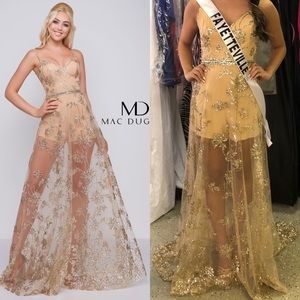 Gold Romper with Over Skirt